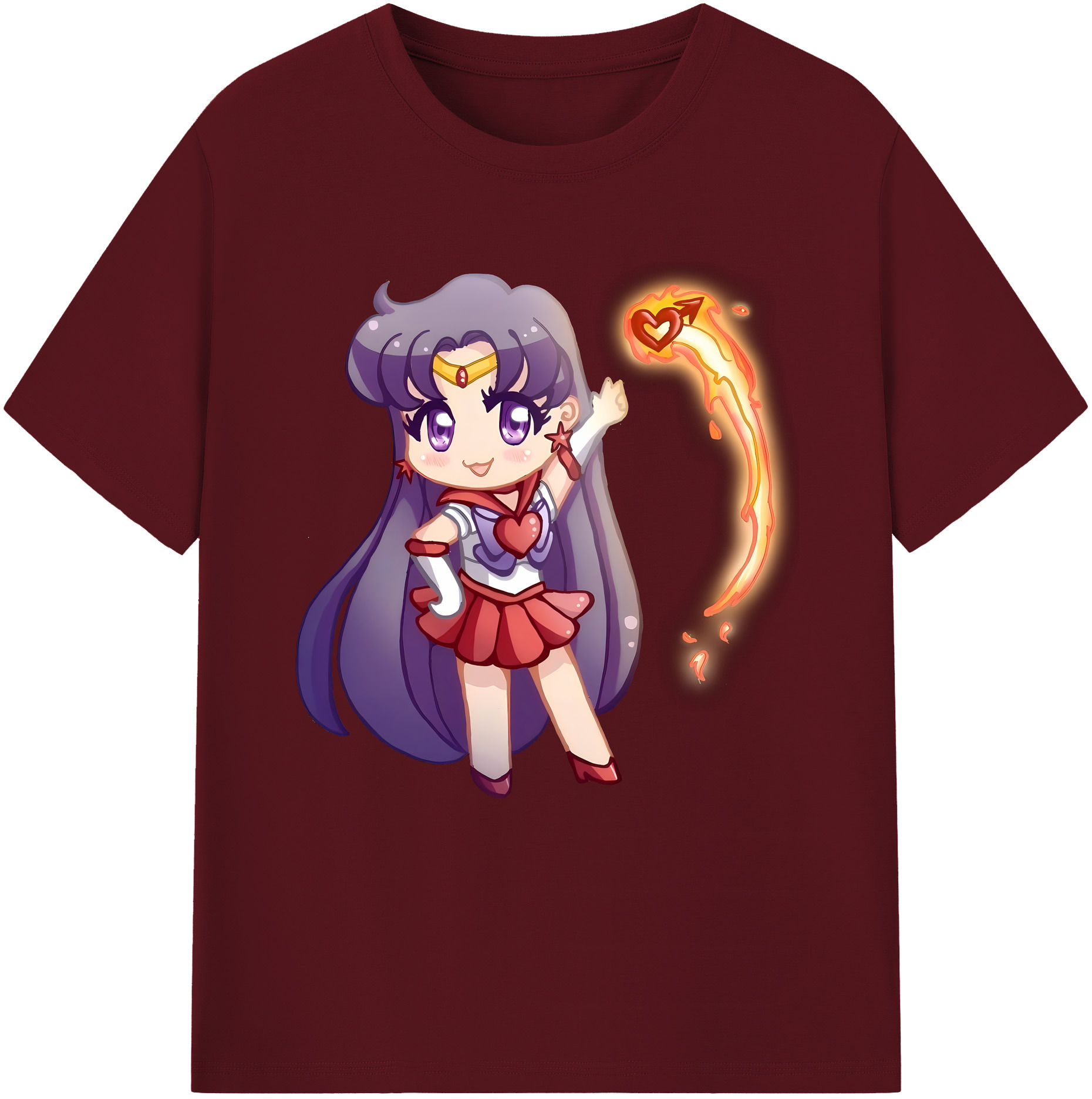 （画像用） 美少女戦士セーラームーン 火野レイ ひの レイ Sailor Moon Hino Rei （セーラーマーズ,Sailor Mars） 綿100％半袖Tシャツ（フロントプリント）